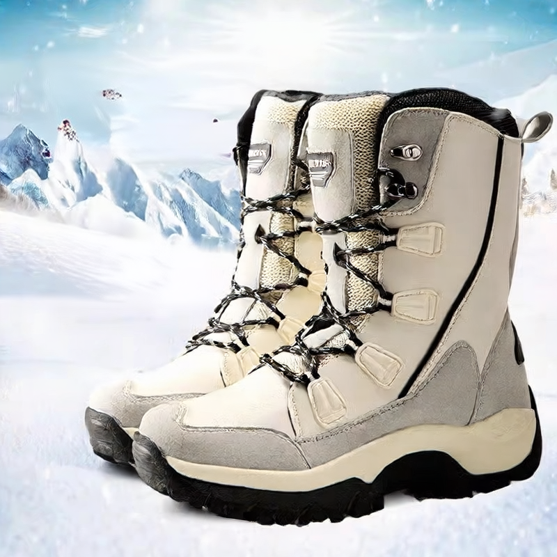 Snow boots with women's warm and padded lining