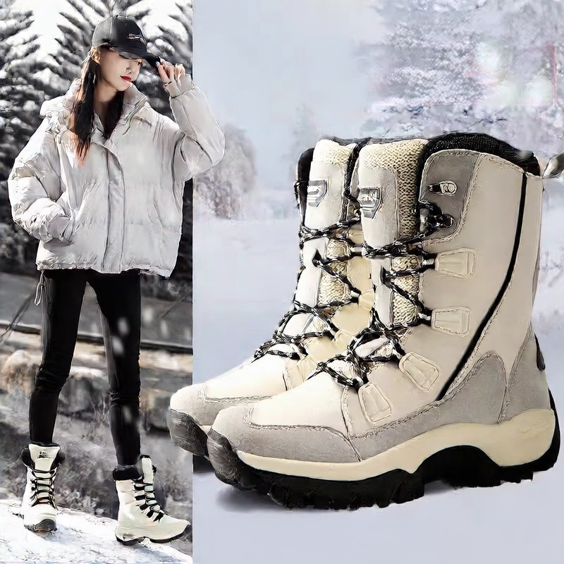 Snow boots with women's warm and padded lining