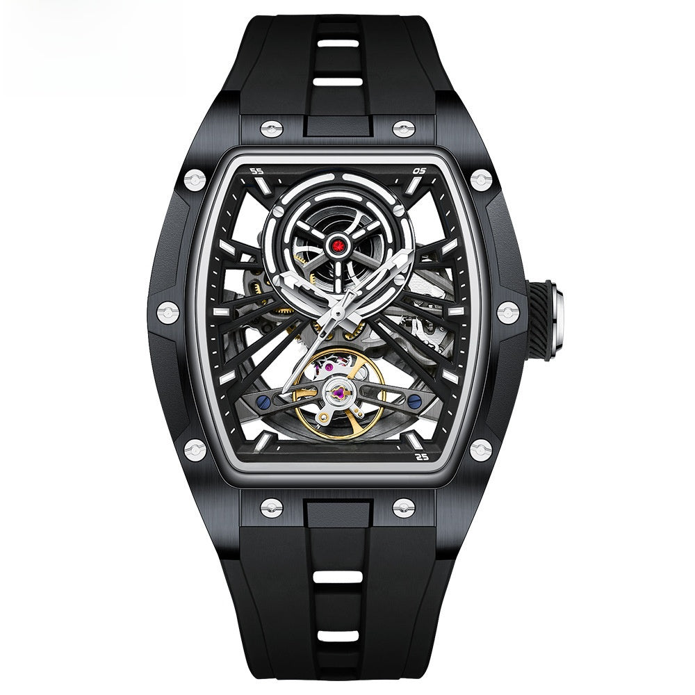 Fully hollowed-out automatic mechanical watch