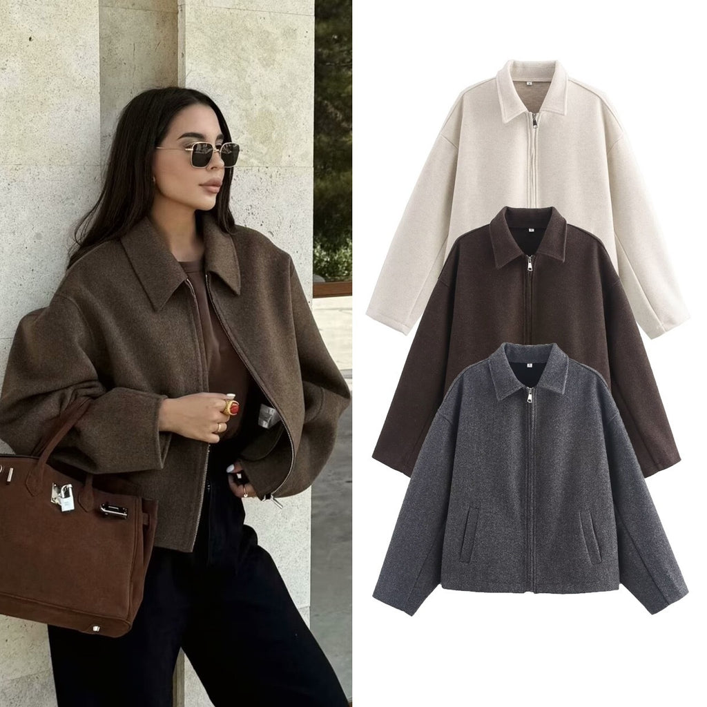 Retro Women's Long Sleeve Loose Fit Jacket